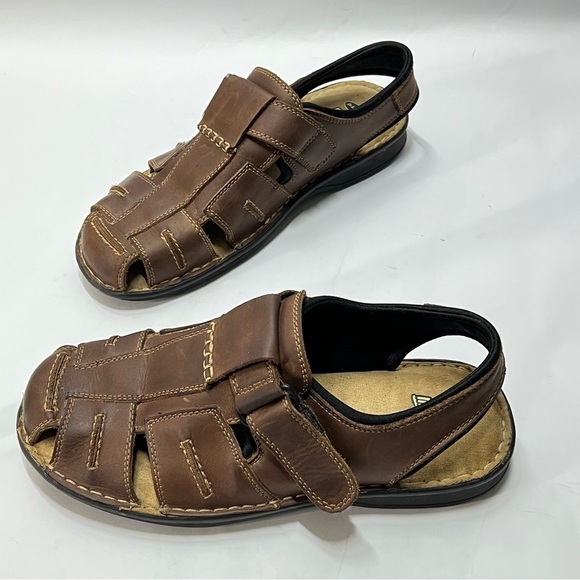 DR SCHOLLS Men’s Size 11M Memory Fit Brown Leather hook and loop Sandals main image 7